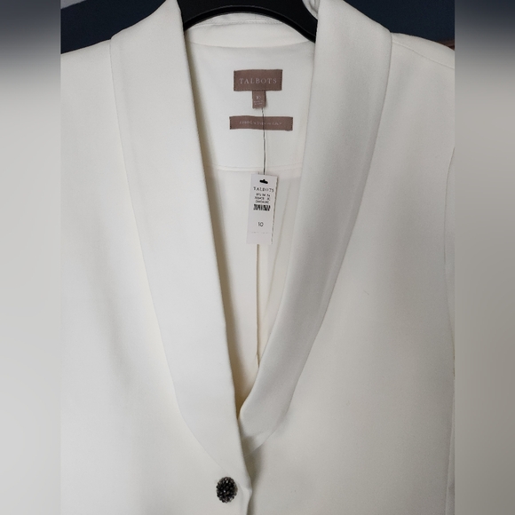 Talbots Tailored Stretch Blazer Ivory - Picture 4 of 7